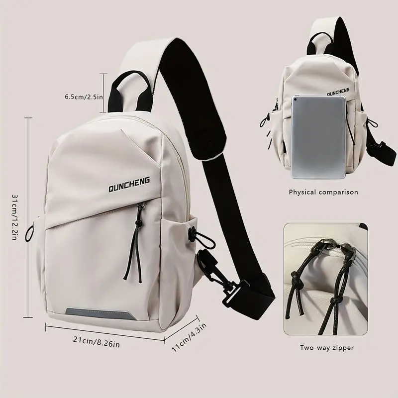 Trendy Sling Backpack, Letter Graphic Crossbody Bag, Simple Chest Bag For Outdoor Sport Travel