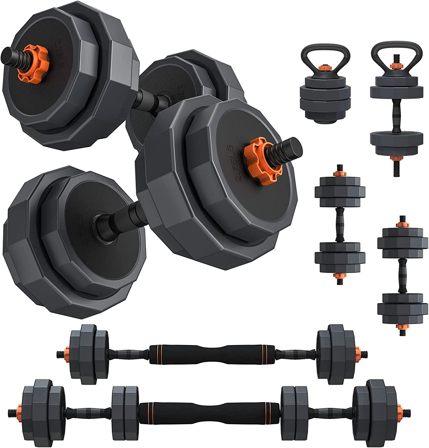 Adjustable Weight Dumbbell Set, 44LB/55LB/66LB Free Weights with 4 Modes, Used a