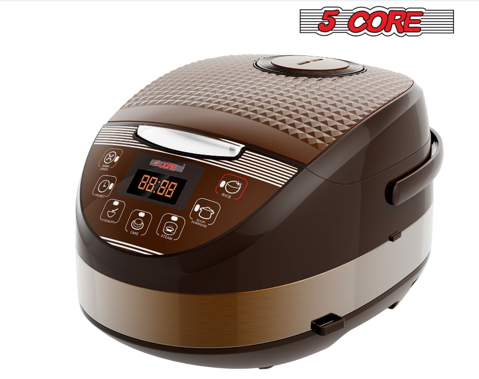 5Core 5.3 Qt Asian Style Programmable All-in-1 Multi Cooker, Rice Cooker, Slow